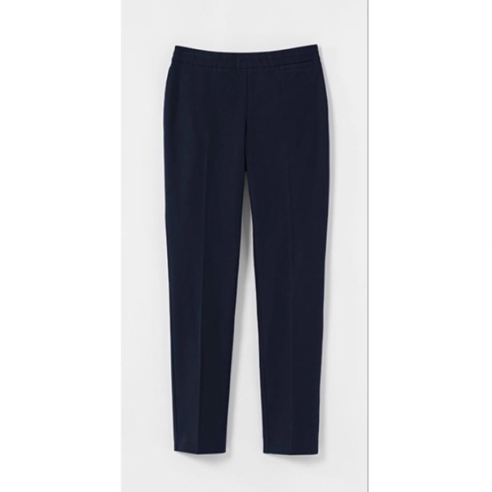 NWOT J. Jill Navy Stretch Ankle Pants Sz 10P Precision Stretch Slimming Side Zip